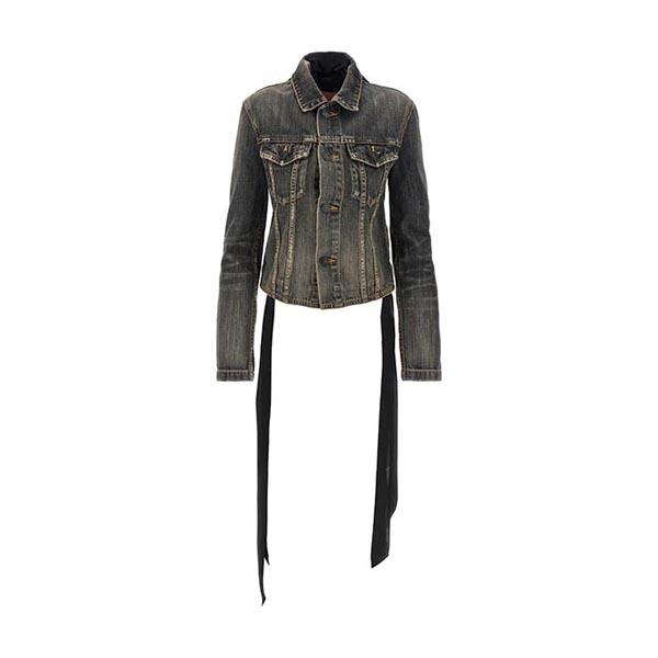 Lace Up' denim jacket Casual jackets, parka