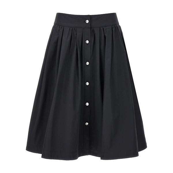 Jewel button nylon blend skirt Skirts