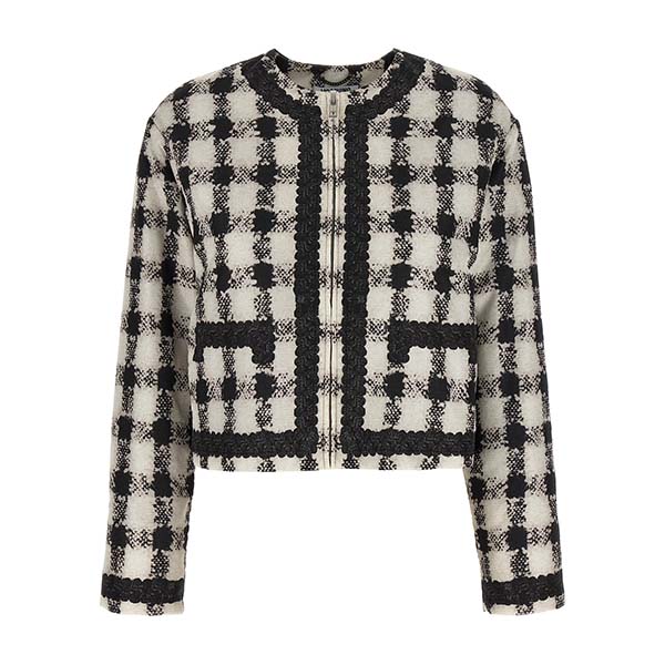 Texture' print jacket Casual jackets, parka