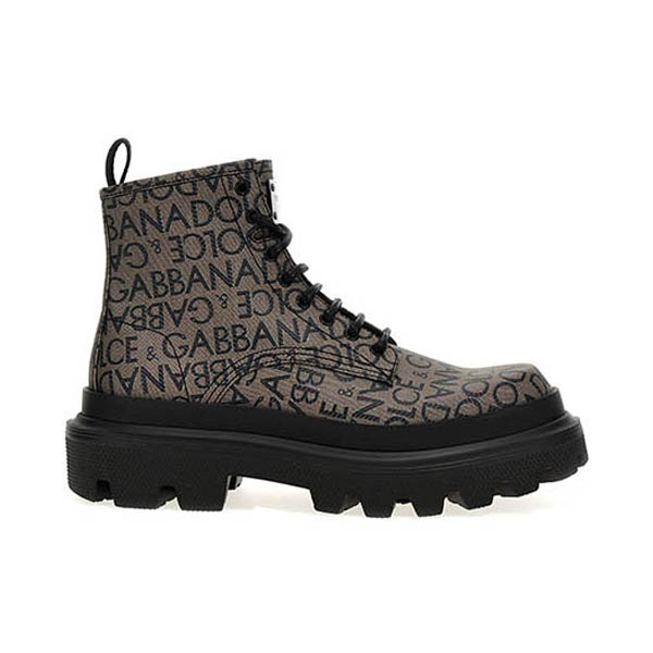 Jacquard logo combat boots Boots, ankle boots
