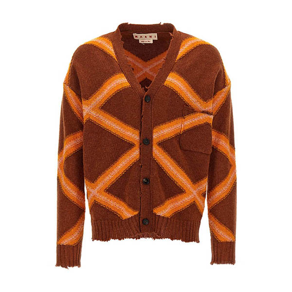 Broken Macro Argyle' cardigan Sweater, cardigans