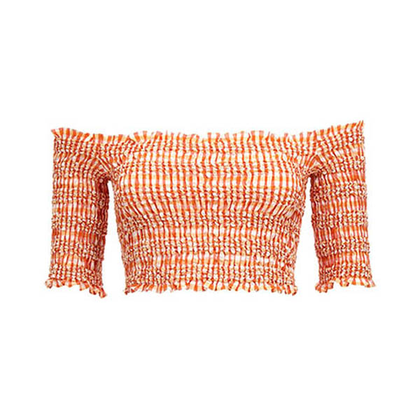 Smock stitch cropped top Tops