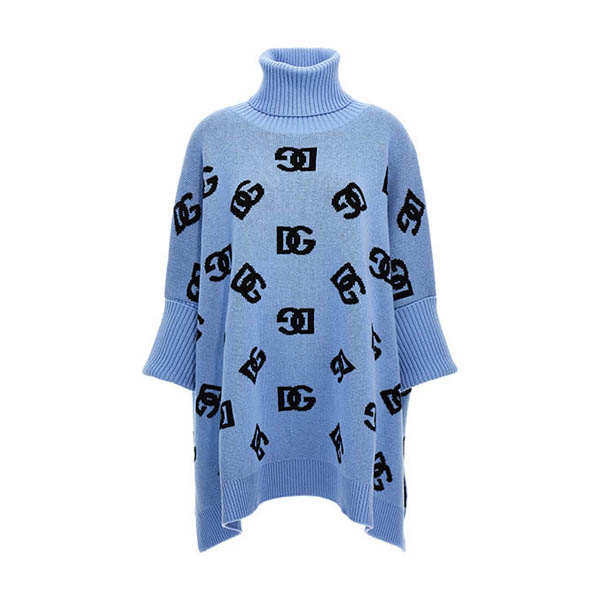 Jacquard logo poncho Capes