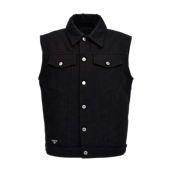Quilted inner denim vest Gilet