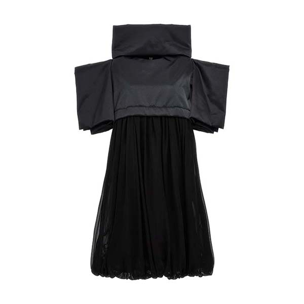 Two-material dress Dresses