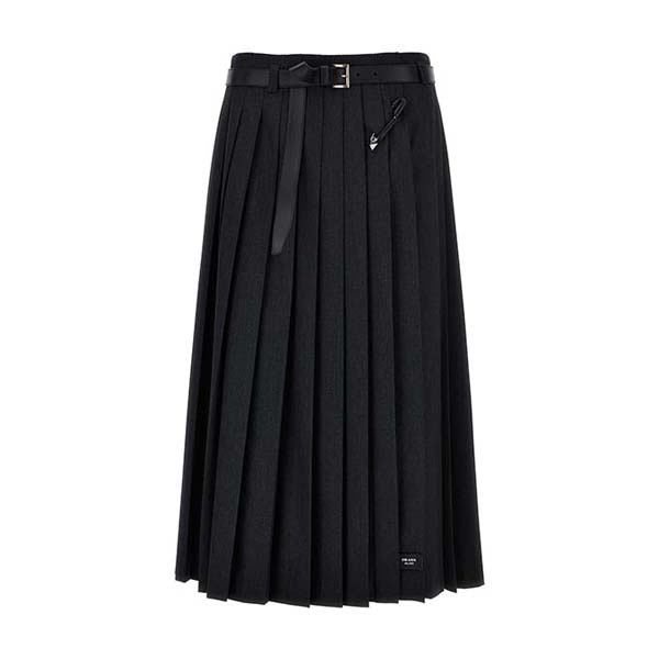 Pleated gabardine skirt Skirts