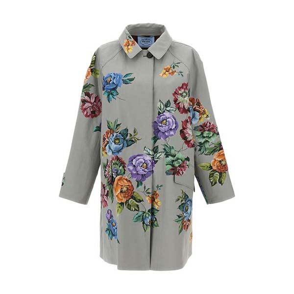 Printed cotton trench coat Coats, trench coats