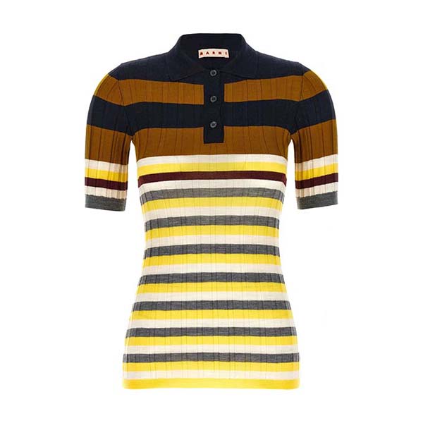 Ribbed wool polo shirt Polo