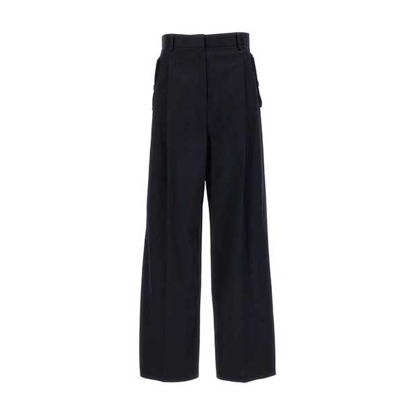 Loose leg front pleat pants Pants