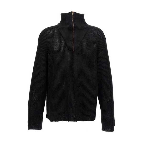 Distressed half zip sweater Sweater, cardigans