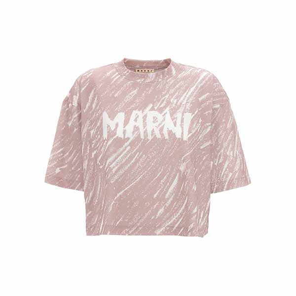 Logo print cropped T-shirt T-shirt