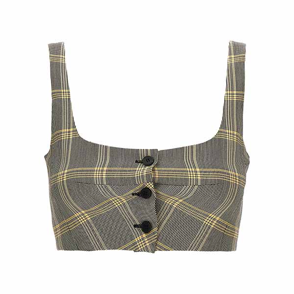 Top cropped check Tops