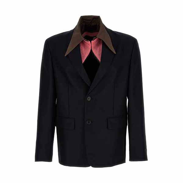 Removable collar single-breasted blazer Blazer