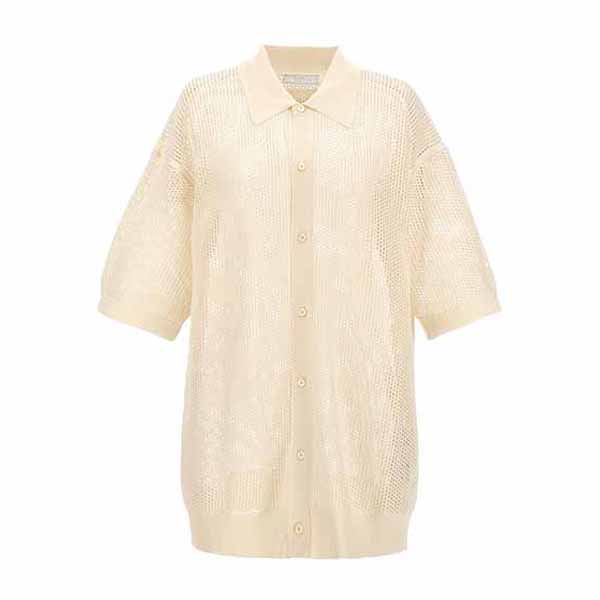 Mesh knit shirt Shirt, blouse