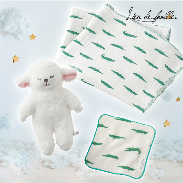 【Lien de famille】ひつじさんとおひるねギフトセット（ワニ）
