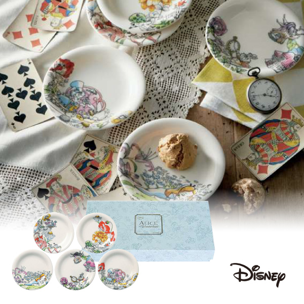 D-AL01 ふしぎの国のアリス 小皿5枚セット