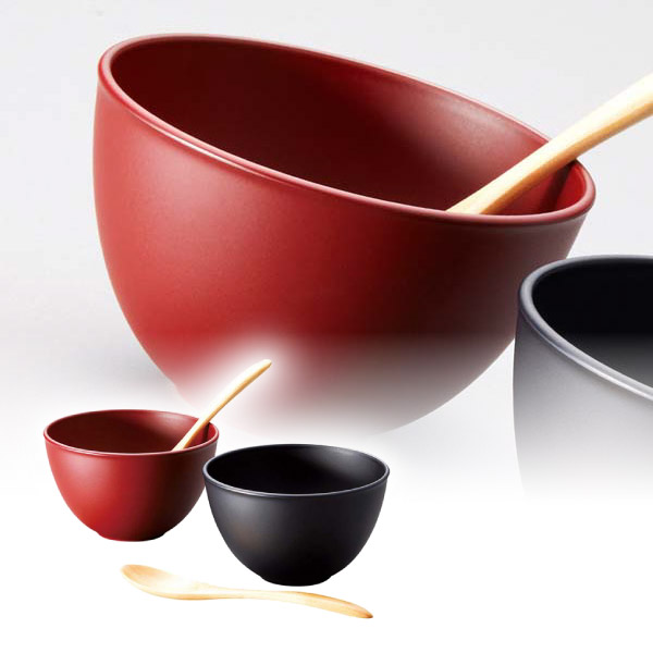 越前塗 和洋ボウルペア スプーンセット 吟朱･黒