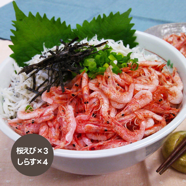 石原水産 駿河湾産 釜揚げ桜えび＆しらすセット（桜えび80g×3、しらす130g×4）