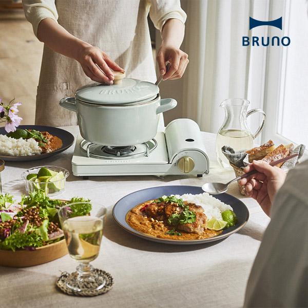 ブルーノ カセットコンロスリム アイボリー