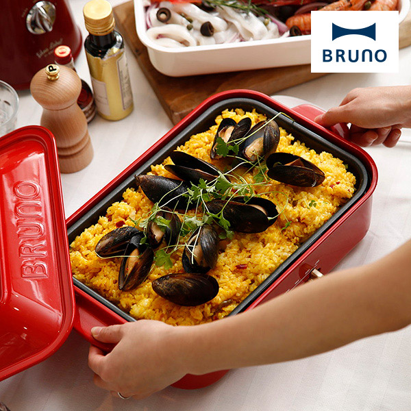 【送料無料】ブルーノ コンパクトホットプレート レッド