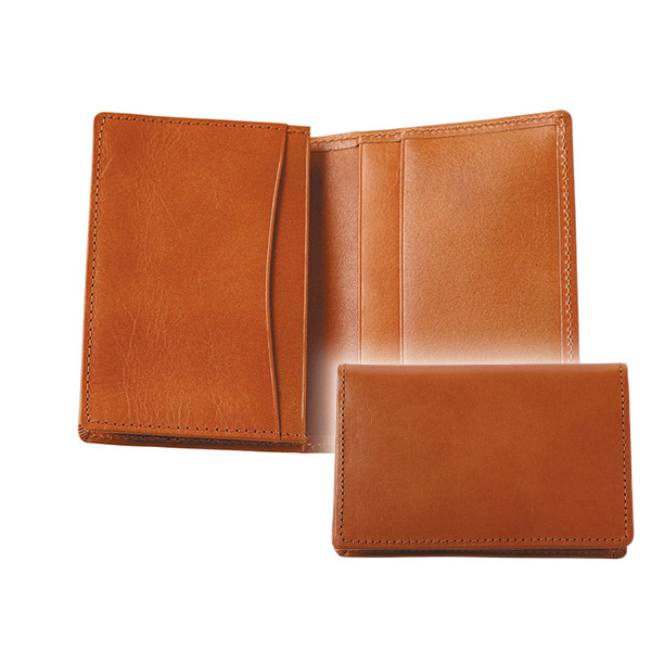 たつのレザー 牛革通しマチ名刺入れ