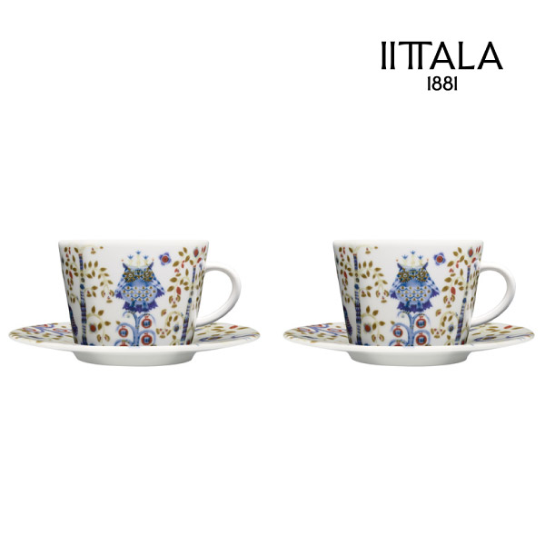 【送料無料】【Iittala】タイカ コーヒーカップ&ソーサー ホワイト ペア