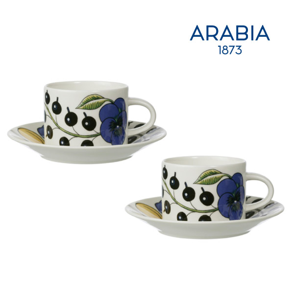 【送料無料】【Arabia】アラビア パラティッシ ティーC／S カラー ペア