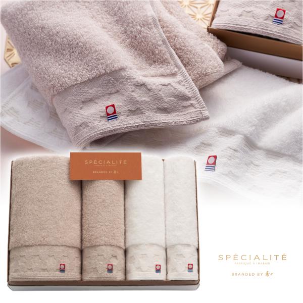 寿々スペシャリテ　日本製　愛媛今治　バスタオル1P・フェイスタオル2P・ハンドタオル1P